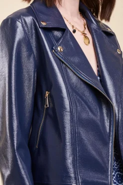 Fashion La Fée Maraboutée Blouson esprit motard - 36 Bleu