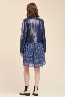 Best Sale La Fée Maraboutée Blouson esprit motard - 36 Bleu