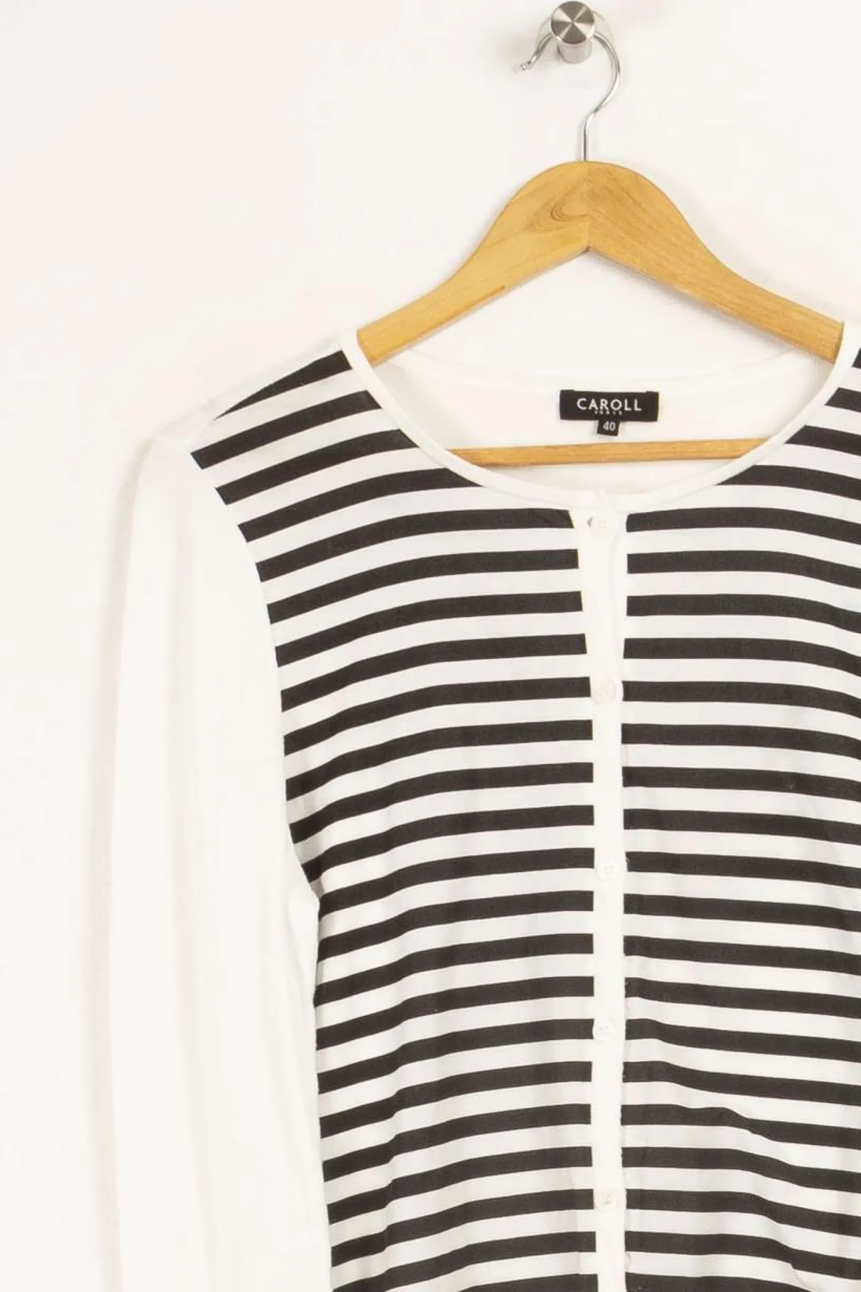 Fashion Caroll Cardigan et noir - Taille L/40 Blanc
