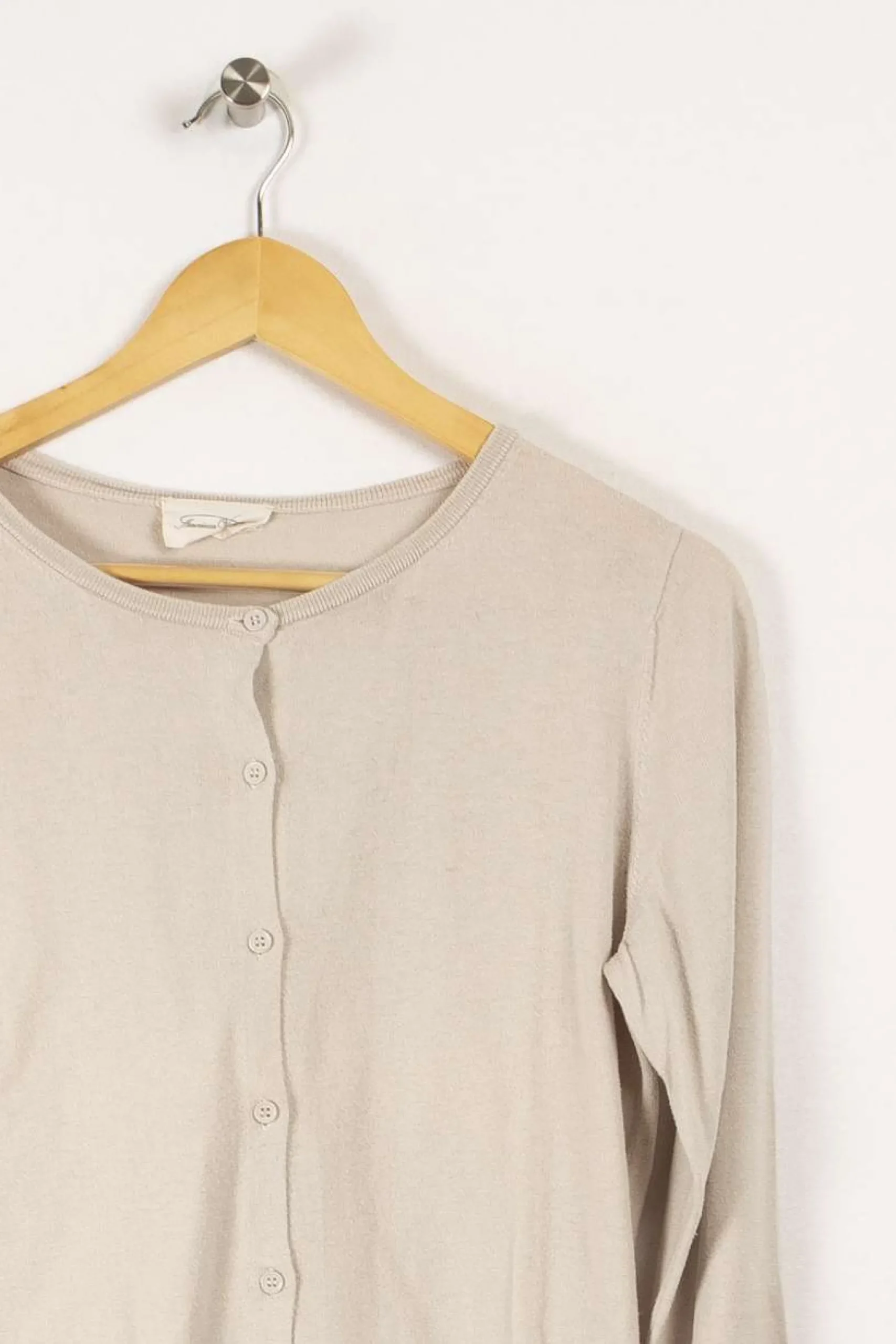 New American Vintage Cardigan court gris - S / 36 Beige