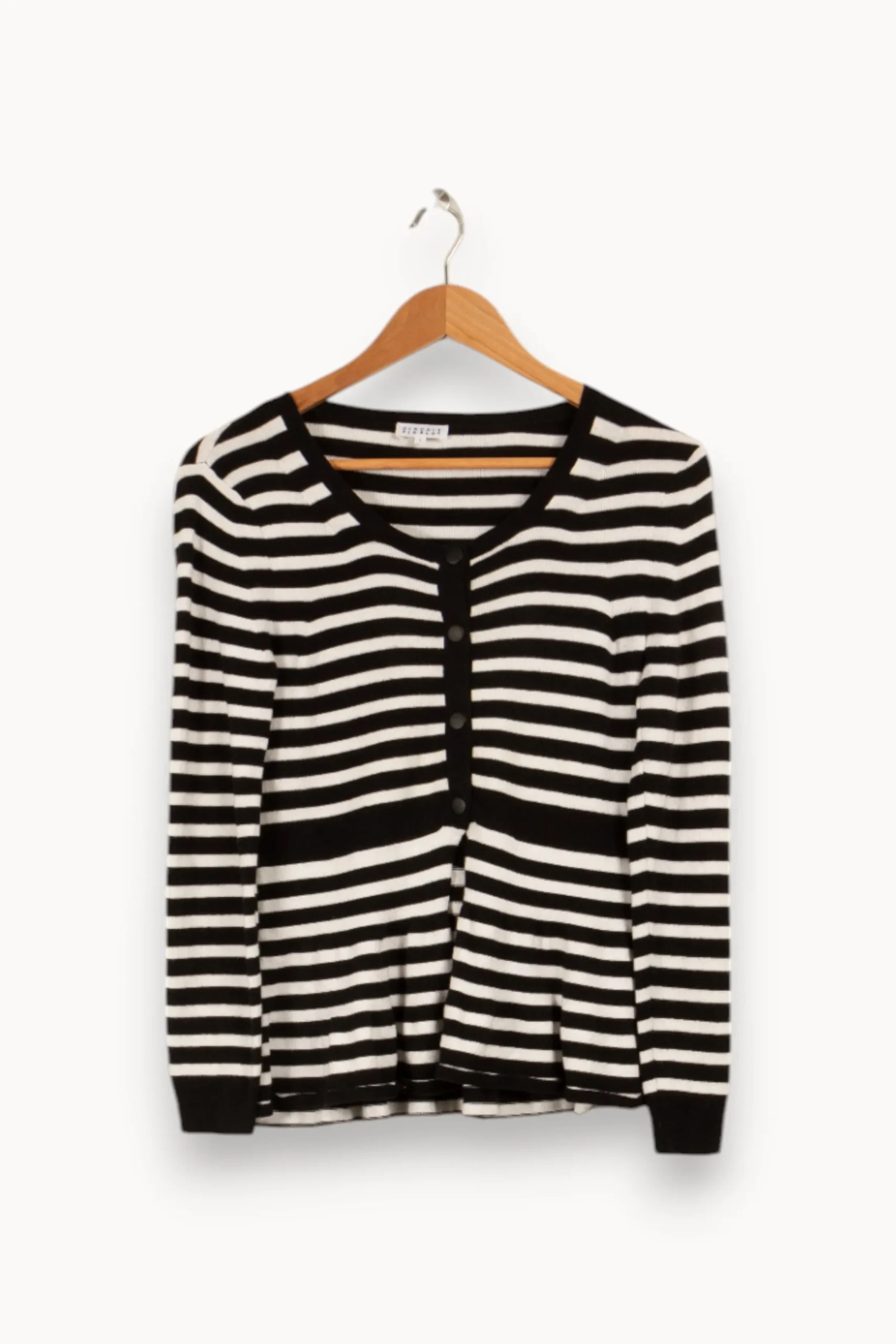 Online Claudie Pierlot Cardigan et blanc rayé - Taille S/36 Noir
