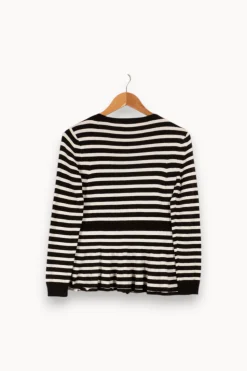 Online Claudie Pierlot Cardigan et blanc rayé - Taille S/36 Noir