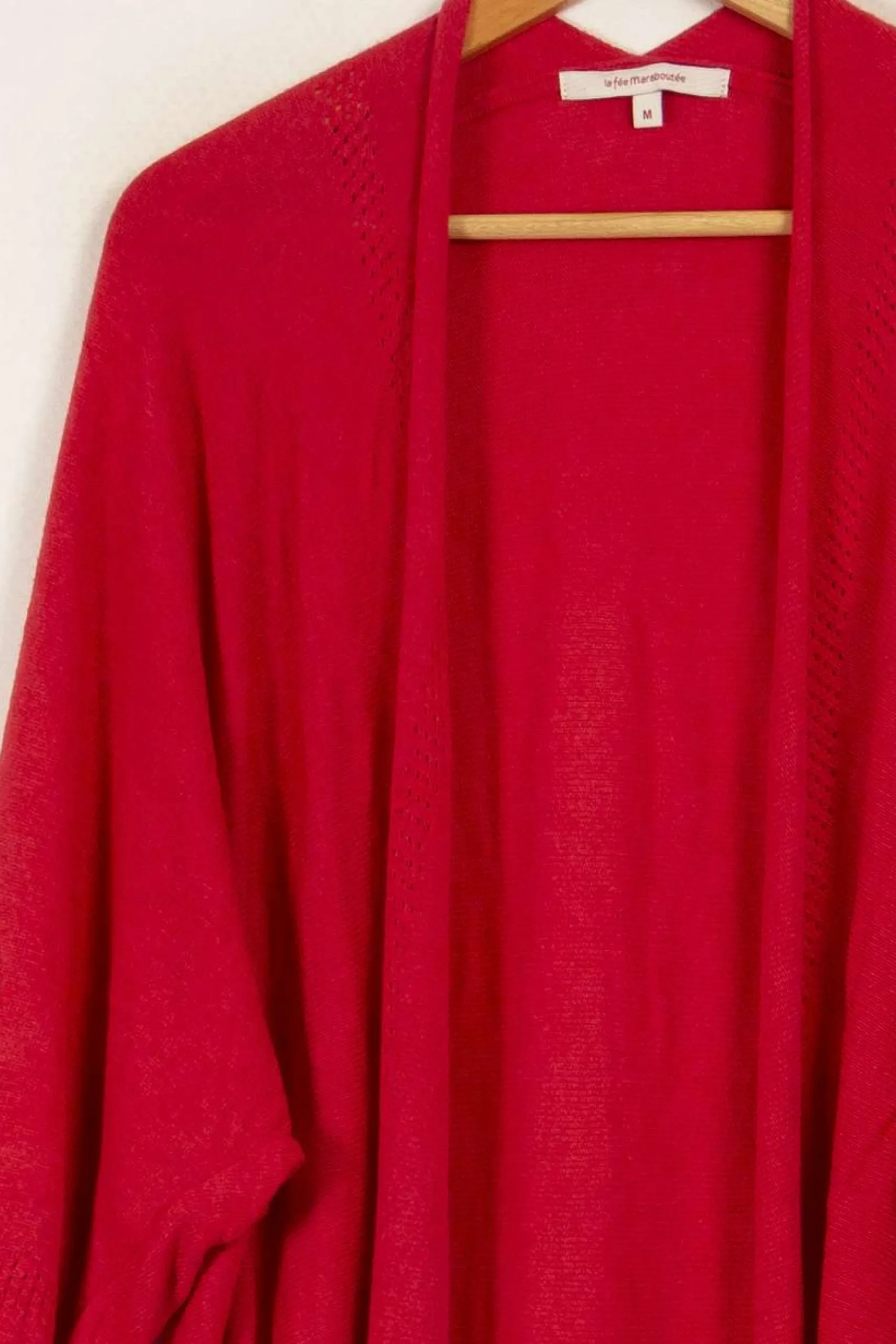 Outlet La Fée Maraboutée Cardigan rouge - Taille M/38 Rose
