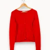 Discount Sandro Cardigan à trous - Taille L/40 Rouge
