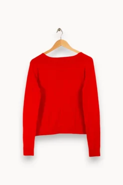 Discount Sandro Cardigan à trous - Taille L/40 Rouge