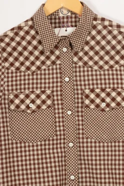 Shop Ines de la Fressange Paris Chemise à carreaux s - 36 Marron