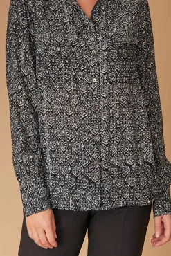 New La Fée Maraboutée Chemise à imprimé azuleros - M/38 Noir