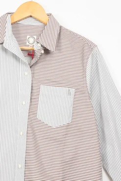 Fashion Ines de la Fressange Paris Chemise à rayures es et grises - 36 Bleu