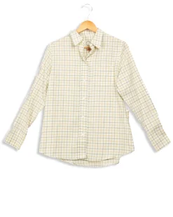 Shop Ines de la Fressange Paris Chemise à carreaux oranges - 36 Beige
