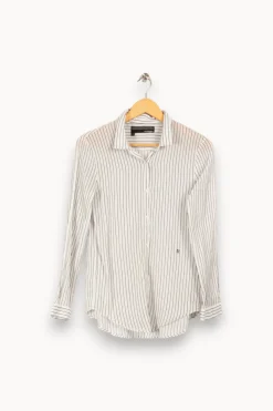 Fashion The Kooples Chemise he rayée - Taille M/38 Blanc
