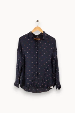Store One Step Chemise e à motifs de nœuds roses - Taille L/40 Bleu