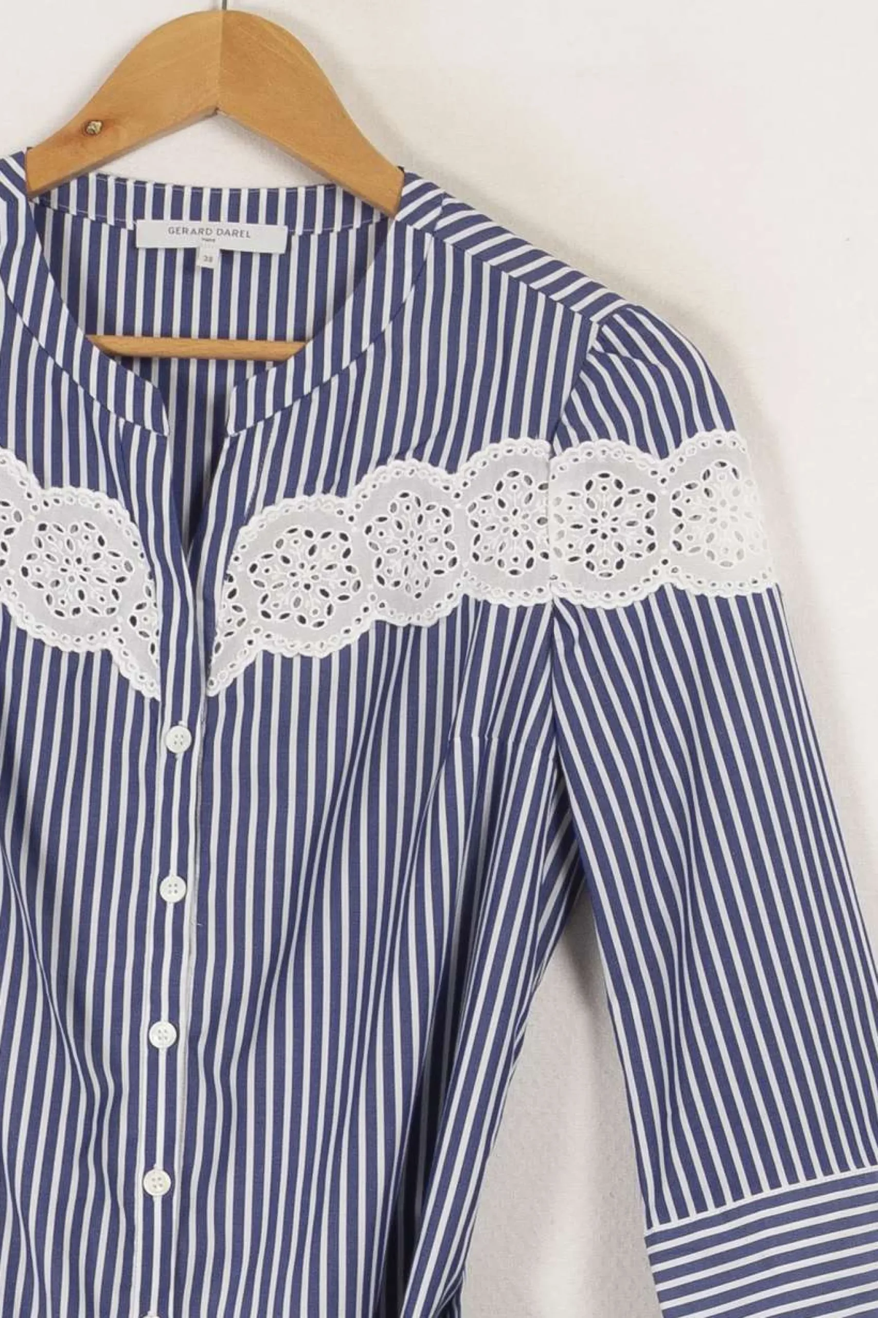 Flash Sale Gerard Darel Chemise e et blanche - Taille M/38 Bleu
