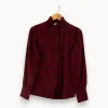 Shop Petite Mendigote Chemise à carreaux - Taille XS/34 Bordeaux