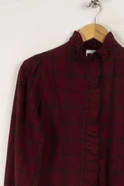Shop Petite Mendigote Chemise à carreaux - Taille XS/34 Bordeaux