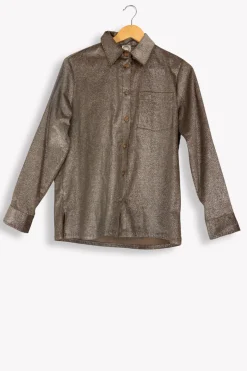 Shop Ines de la Fressange Paris Chemise Cassia en velours argenté - 34 Gris