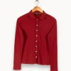 Fashion Caroll Chemise côtelée - Taille XS/34 Bordeaux