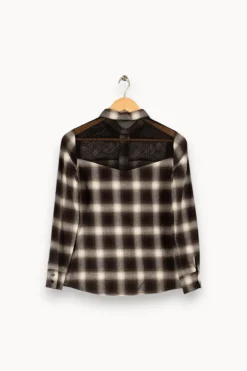 Clearance Maje Chemise e à carreaux - Taille M/38 Gris