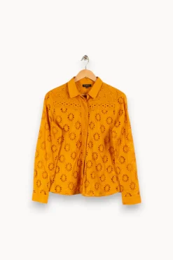 New Caroll Chemise avec broderies - Taille M/38 Jaune