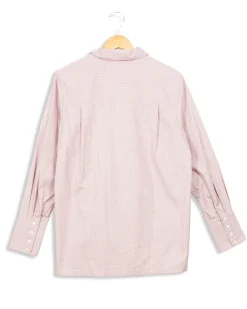 Shop Ines de la Fressange Paris Chemise manches longues à carreaux s - 36 Rose