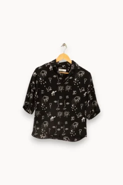 Best Sandro Chemise e à motifs - Taille S/36 Noir