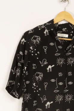 Best Sandro Chemise e à motifs - Taille S/36 Noir