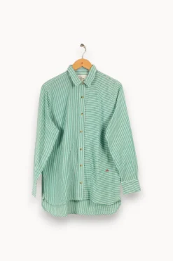 Shop Léon & Harper Chemise rayée e - Taille S/36 Vert