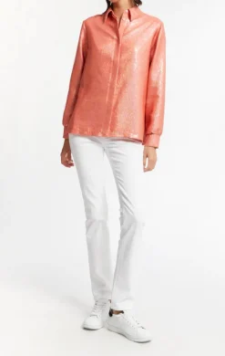 Outlet Ines de la Fressange Paris Chemise Tosca à sequins - 36 Rose
