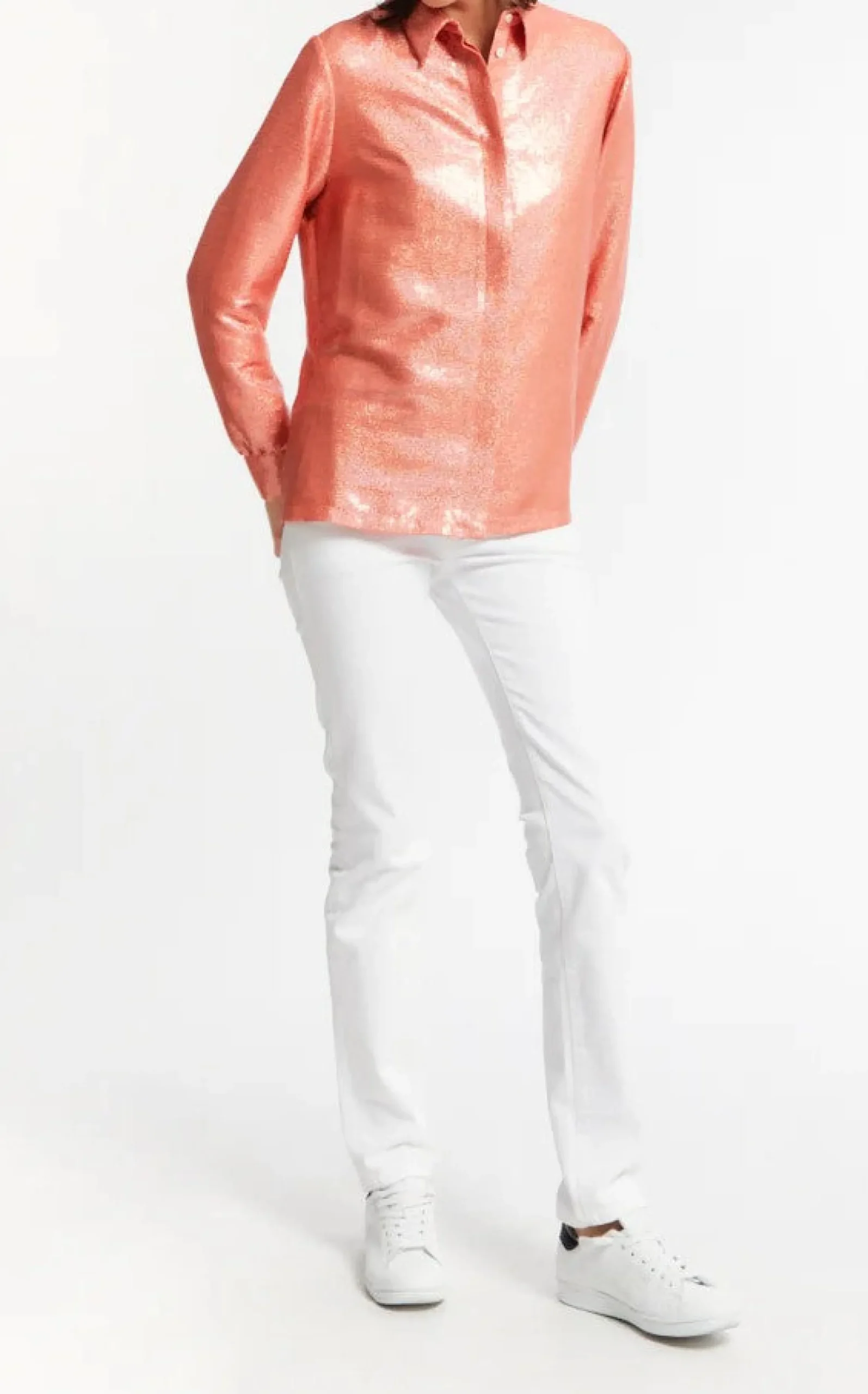 Discount Ines de la Fressange Paris Chemise Tosca à sequins - 36 Rose