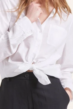 Online La Fée Maraboutée Chemise unie he en voile de coton - XS/34 Blanc