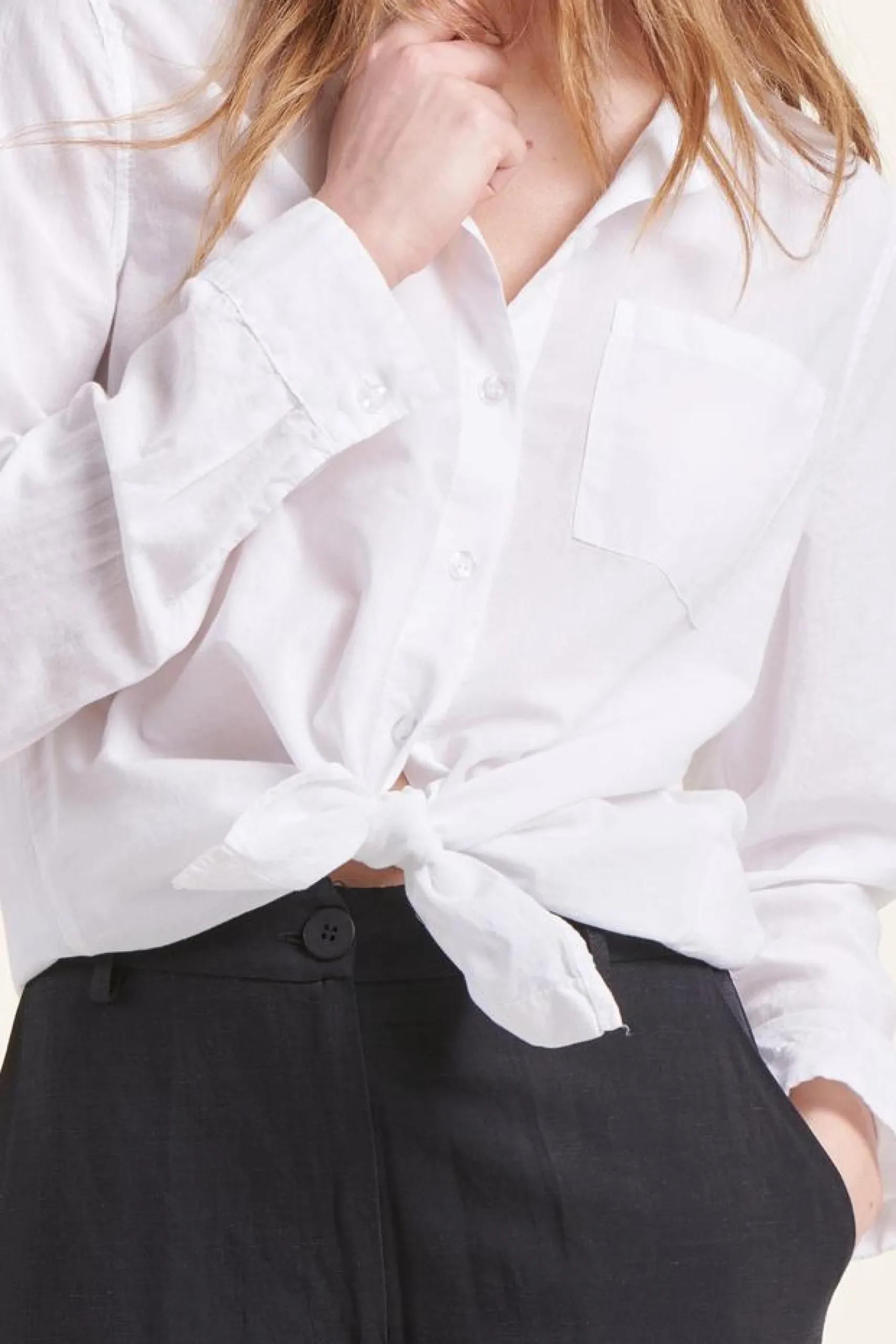 Online La Fée Maraboutée Chemise unie he en voile de coton - XS/34 Blanc