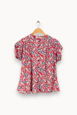 Outlet La Fée Maraboutée Chemisier ample en viscose écoresponsable Ecovero™ imprimée - XL/42 Multicolore