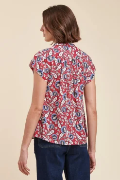 Outlet La Fée Maraboutée Chemisier ample en viscose écoresponsable Ecovero™ imprimée - XL/42 Multicolore