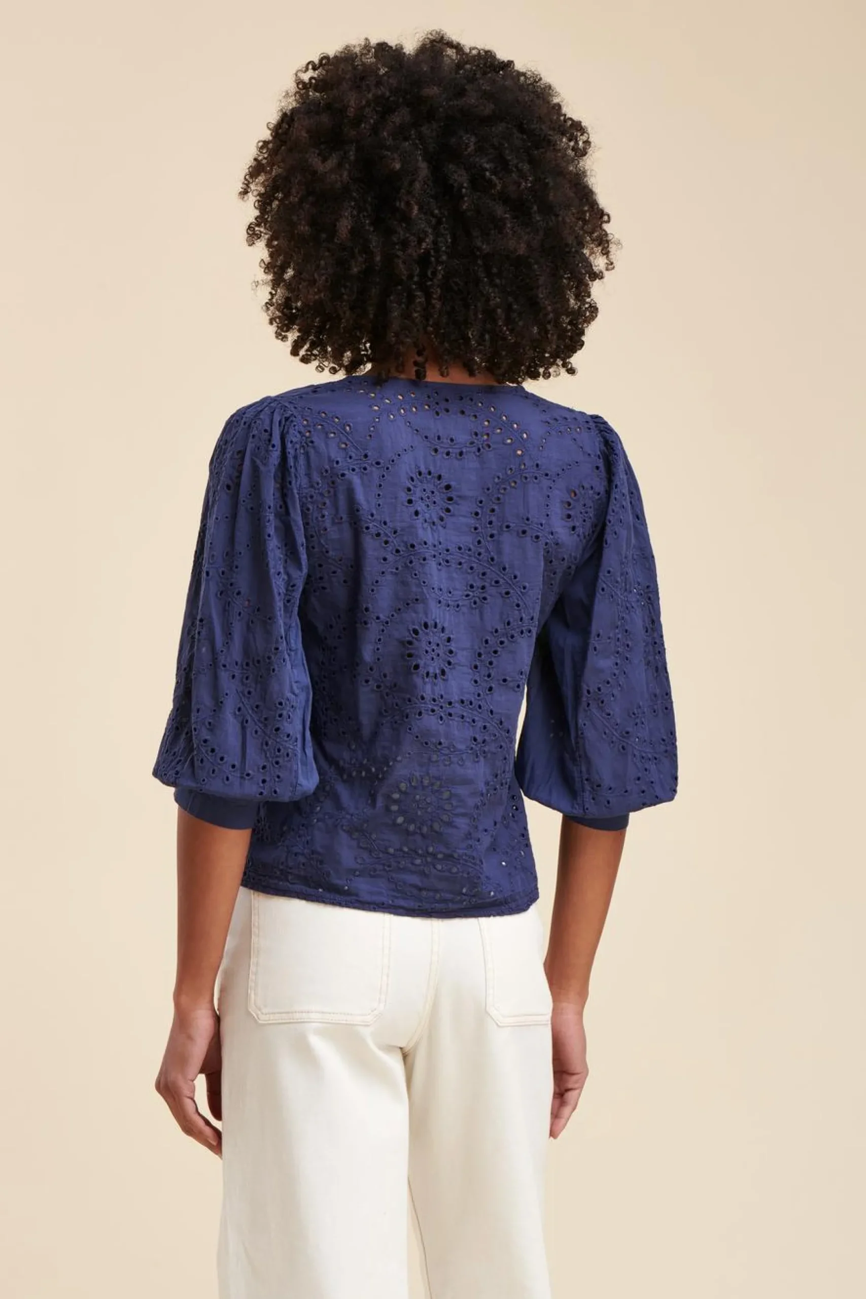 Store La Fée Maraboutée Chemisier en broderie anglaise - S/36 Vert