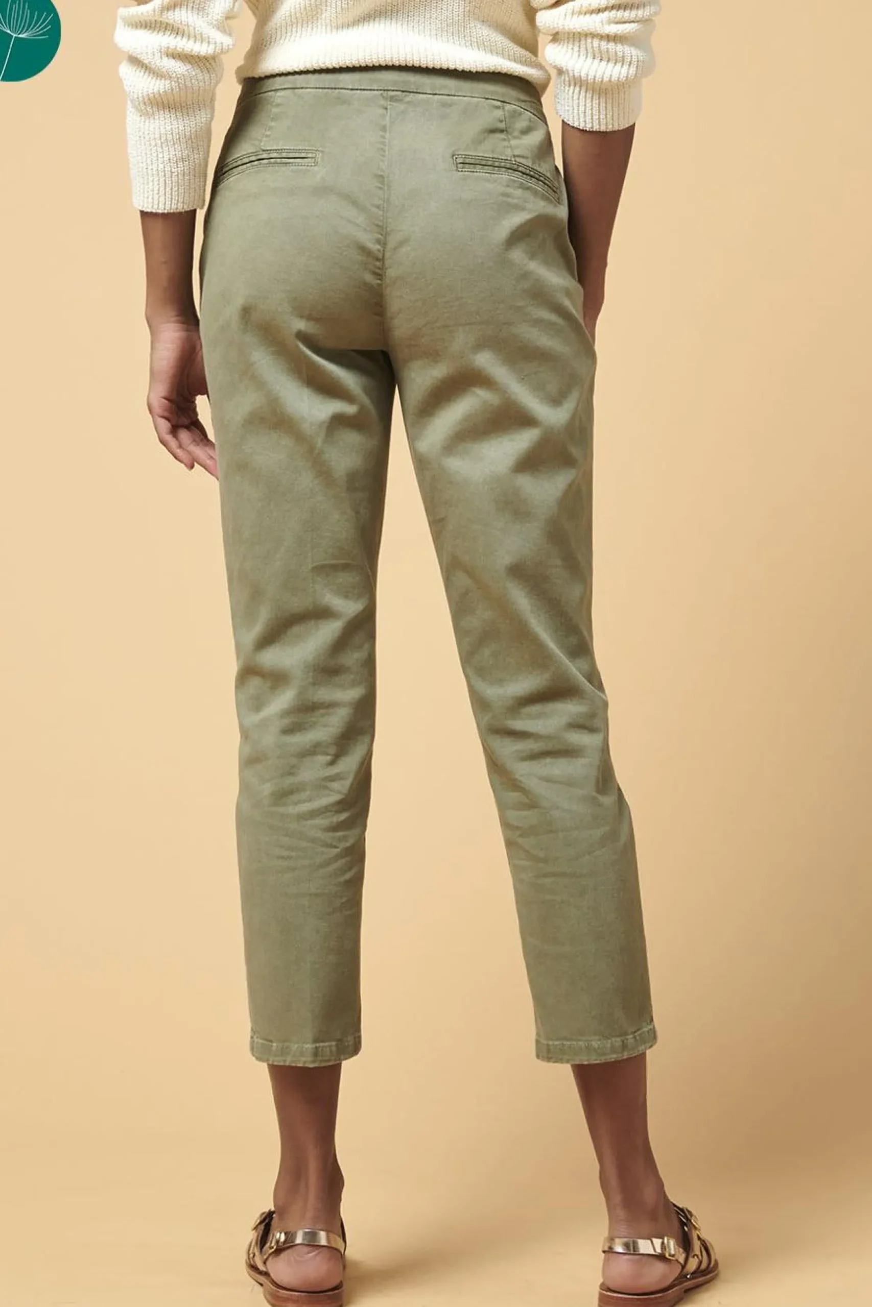 Shop La Fée Maraboutée Chino slim coton biologique - M/38 Vert