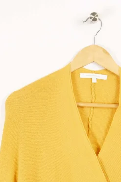 Online La Fée Maraboutée Gilet court en coton point mousse - S/36 Jaune