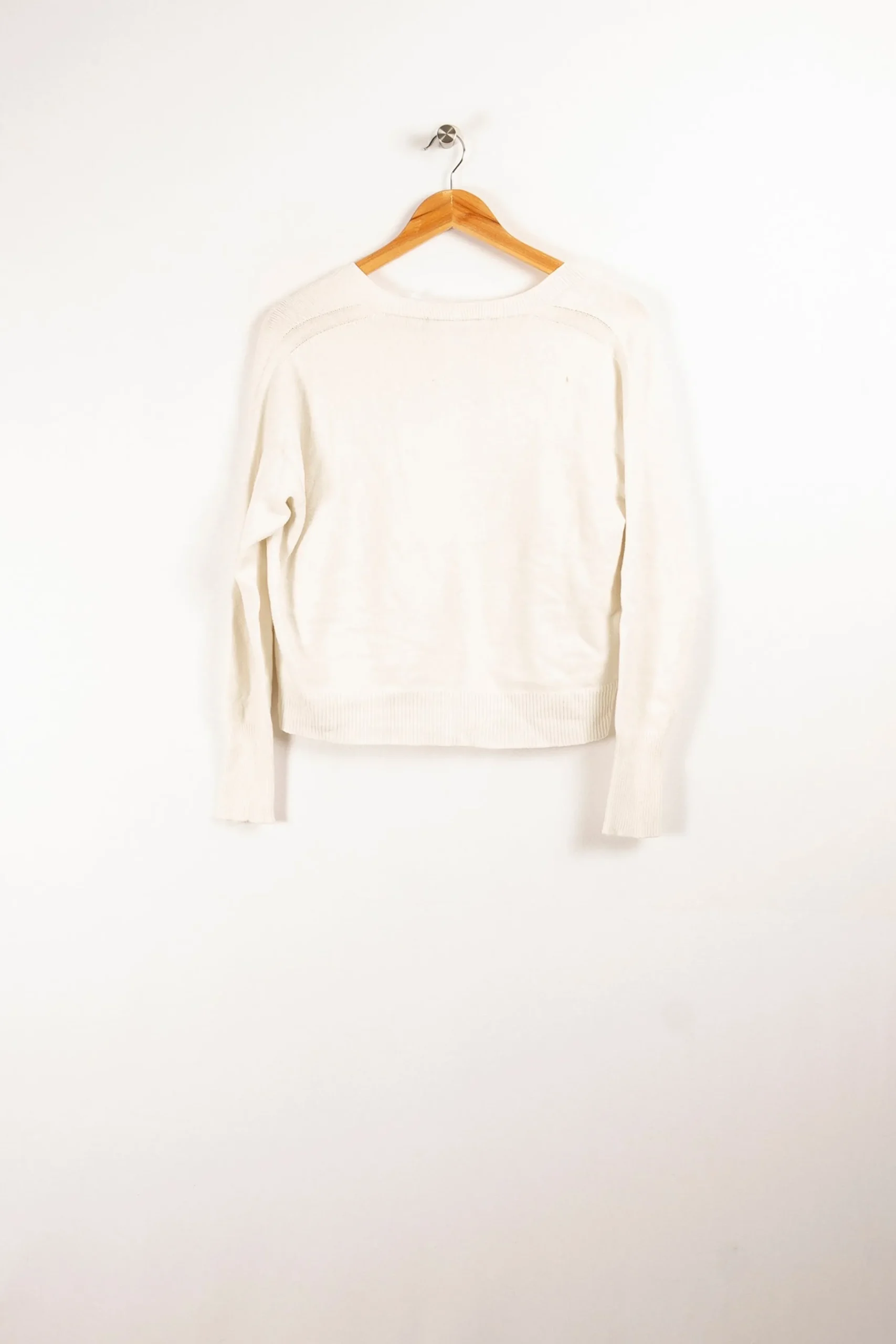 Fashion La Fée Maraboutée Gilet court maille fine en laine mélangée - XS/34 Blanc