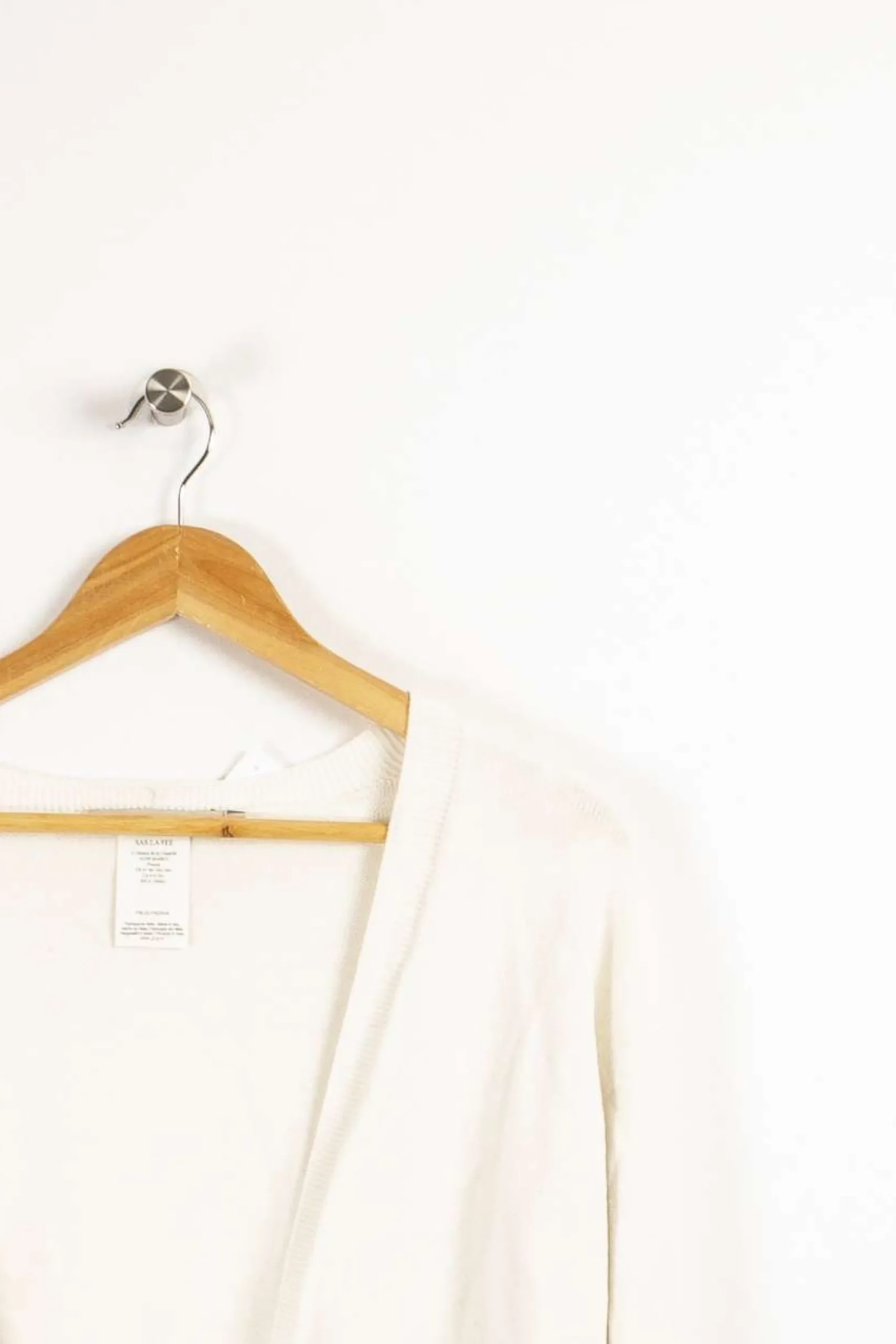 Fashion La Fée Maraboutée Gilet court maille fine en laine mélangée - XS/34 Blanc