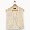 Hot Maje Gilet en dentelle - Taille S/36 Blanc