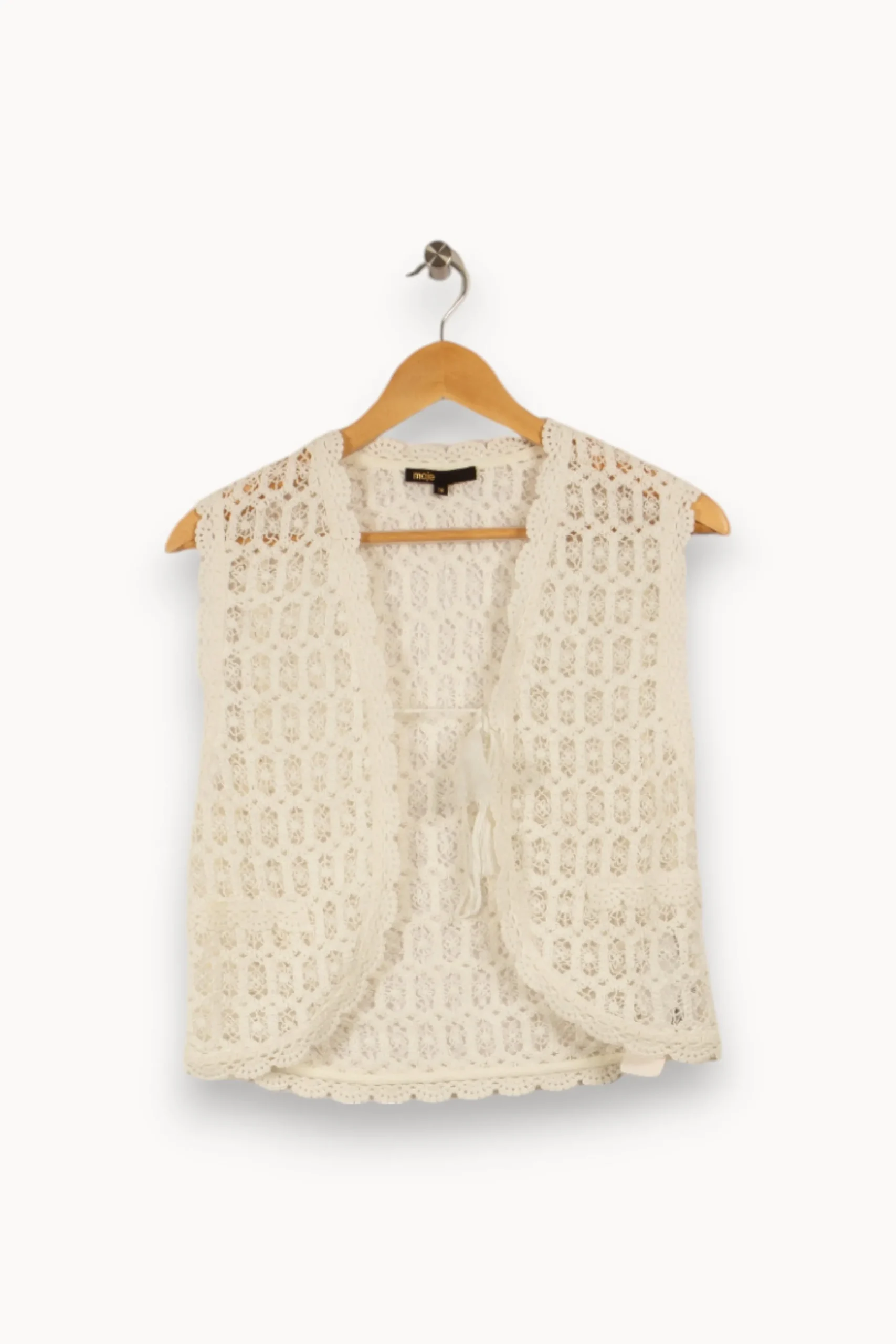 Hot Maje Gilet en dentelle - Taille S/36 Blanc