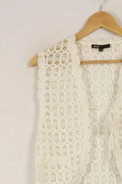 Hot Maje Gilet en dentelle - Taille S/36 Blanc