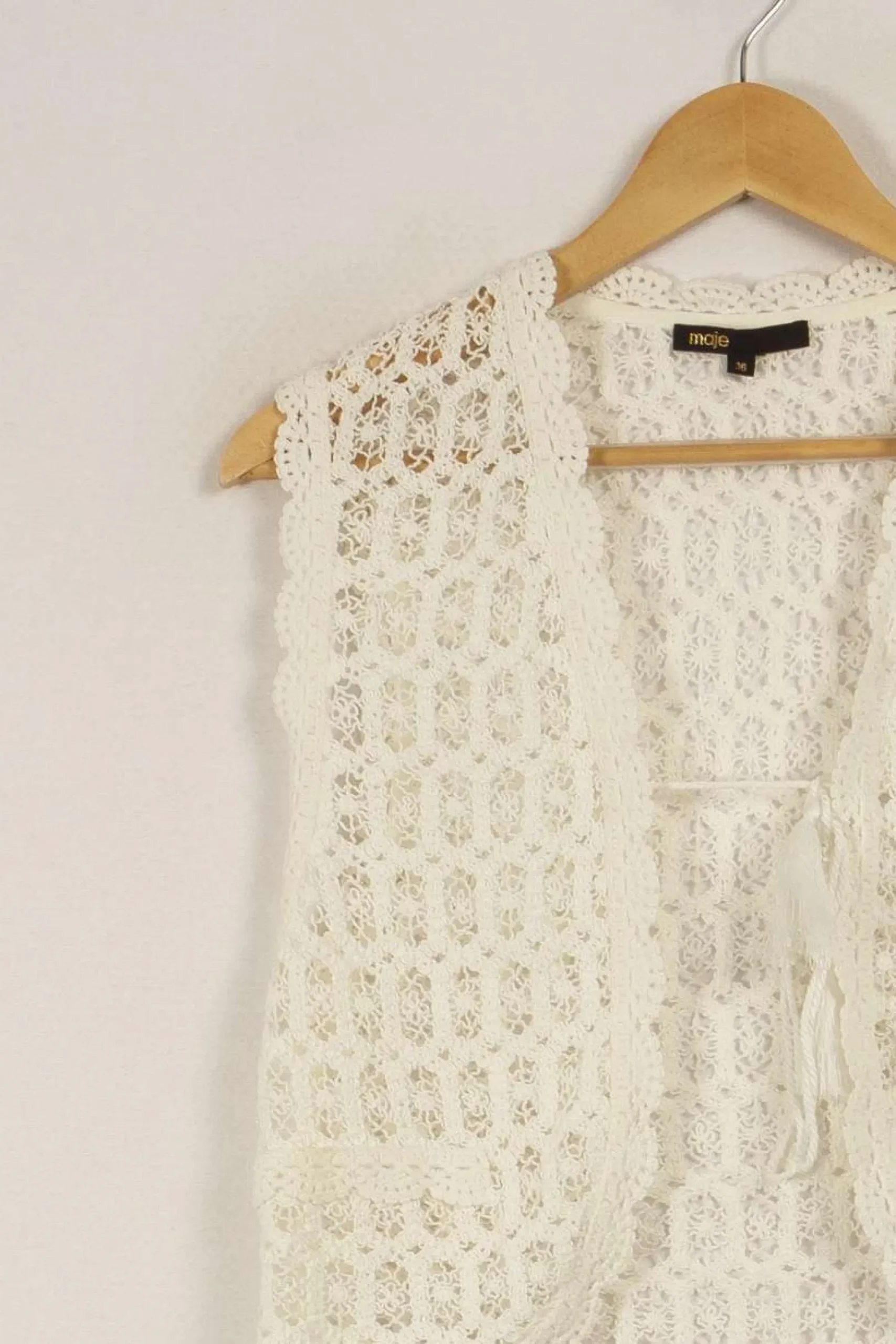 Hot Maje Gilet en dentelle - Taille S/36 Blanc