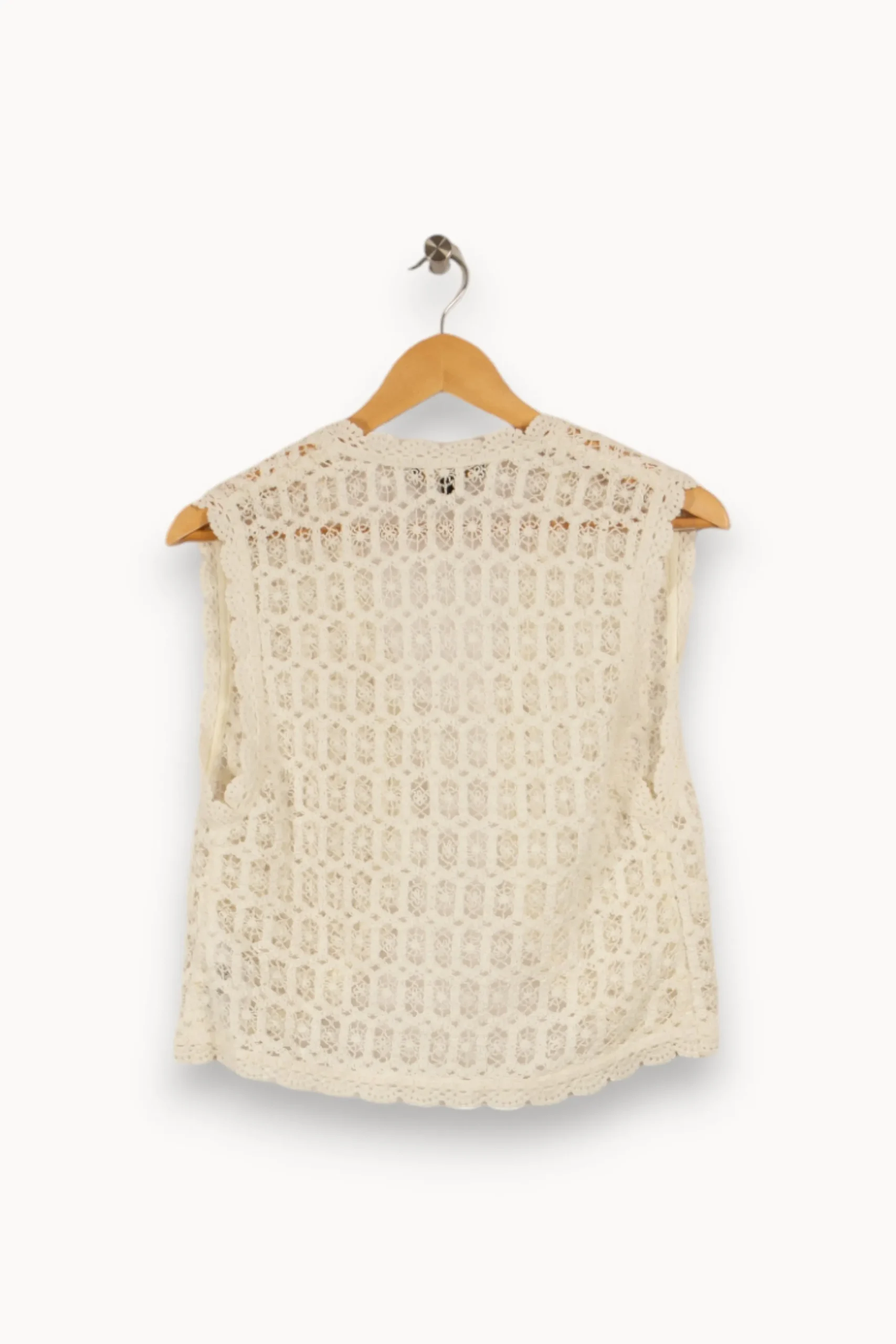 Hot Maje Gilet en dentelle - Taille S/36 Blanc