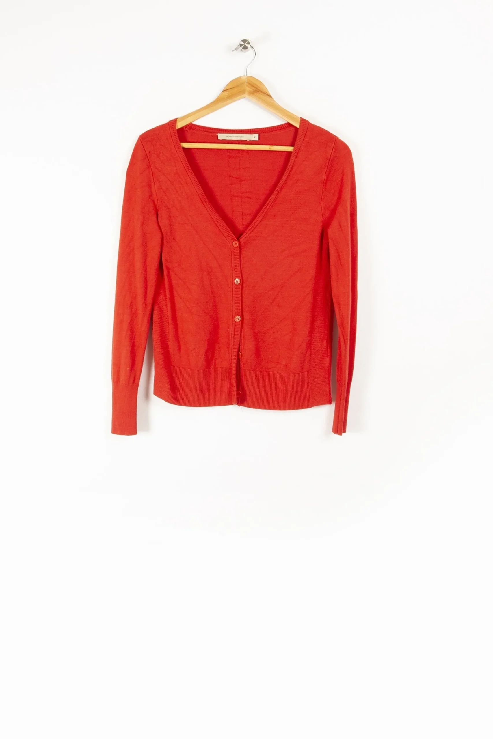 Shop La Fée Maraboutée Gilet maille fine - XS/34 Rouge