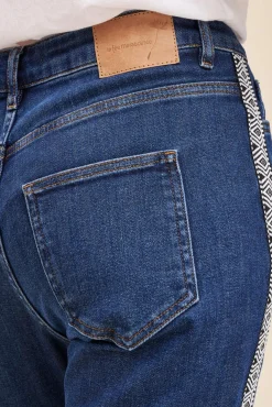 Sale La Fée Maraboutée Jean droit en coton biologique - 34 Bleu