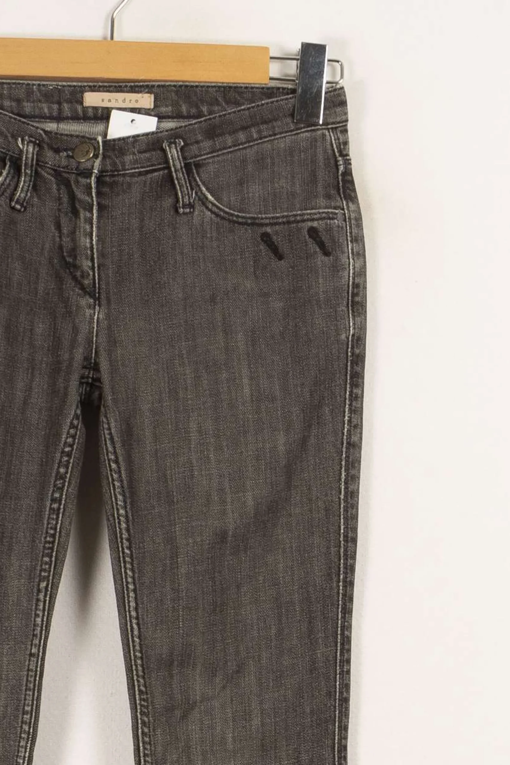 Sale Sandro Jean - Taille M/38 Gris