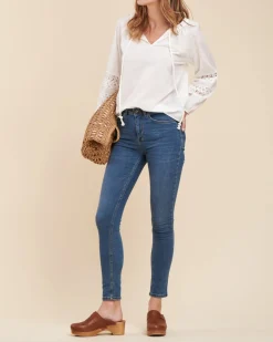 Shop La Fée Maraboutée Jean slim en coton biologique - L/40 Bleu