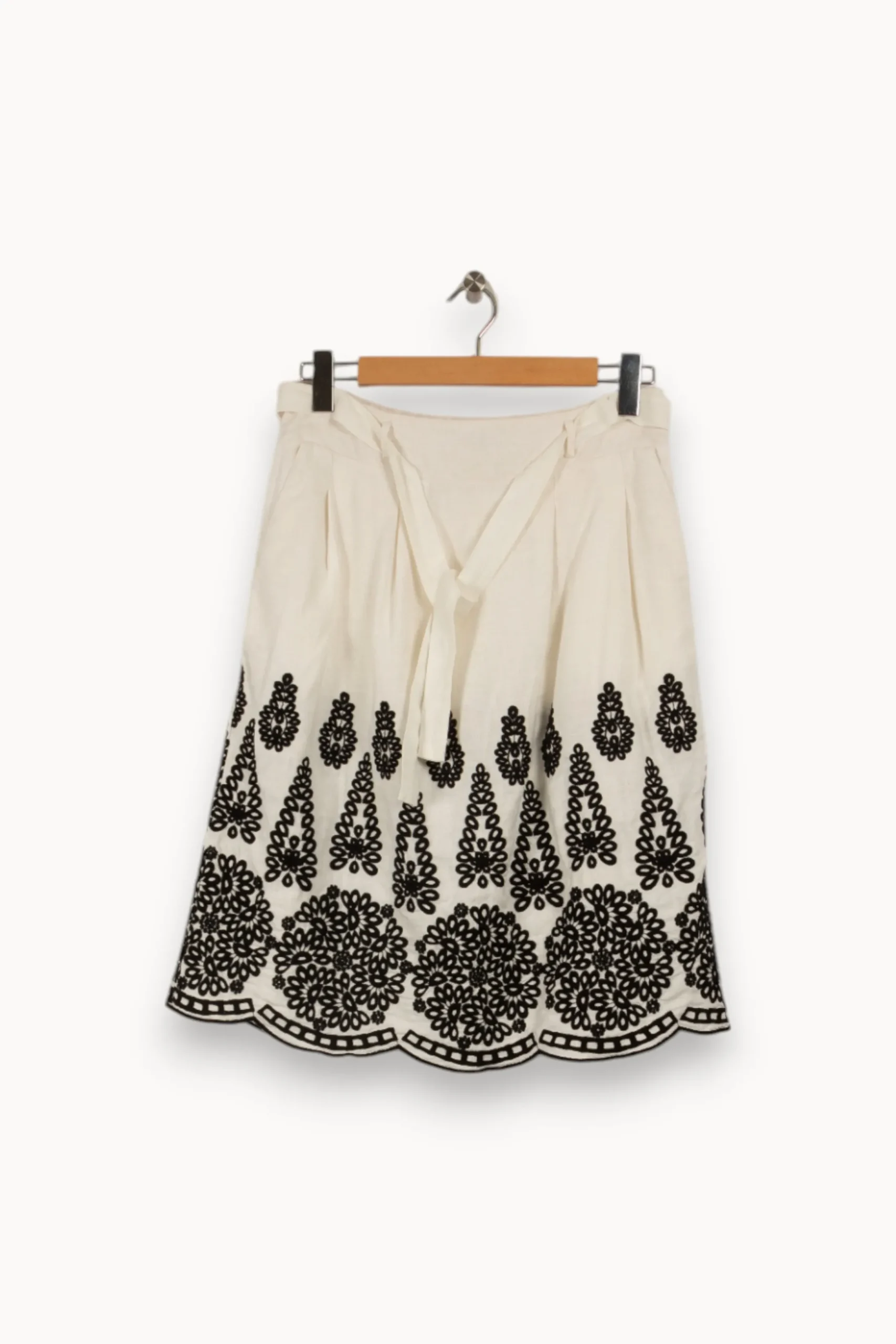 Store Maison 123 Jupe he avec broderies noires - Taille M/38 Blanc
