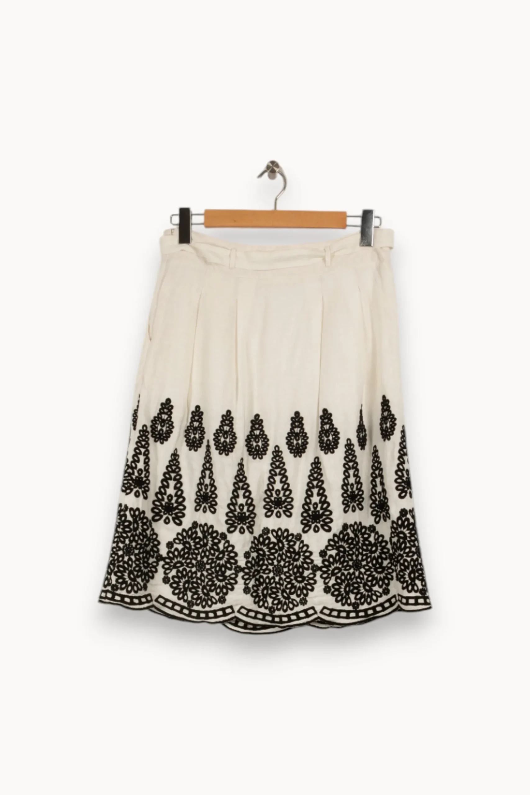 Store Maison 123 Jupe he avec broderies noires - Taille M/38 Blanc