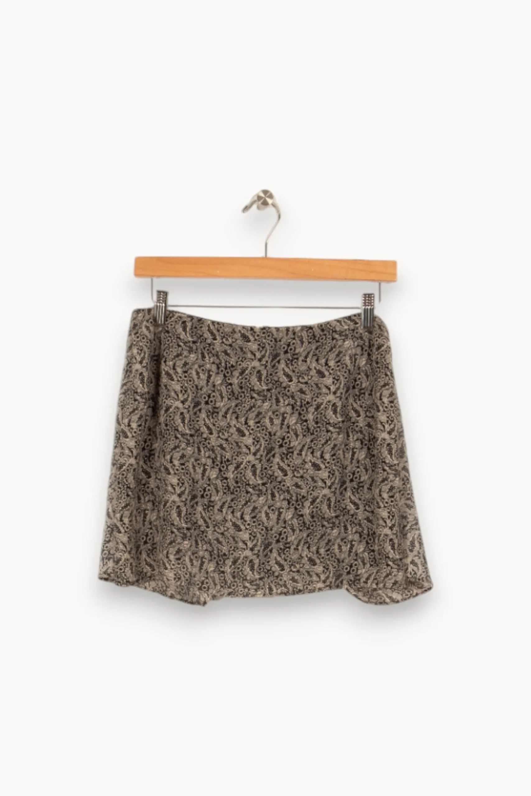 Best Sale Sézane Jupe courte à motifs - Taille XS/34 Gris
