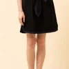 Fashion La Fée Maraboutée Jupe courte ceinturée brodée en coton biologique - L/40 Noir